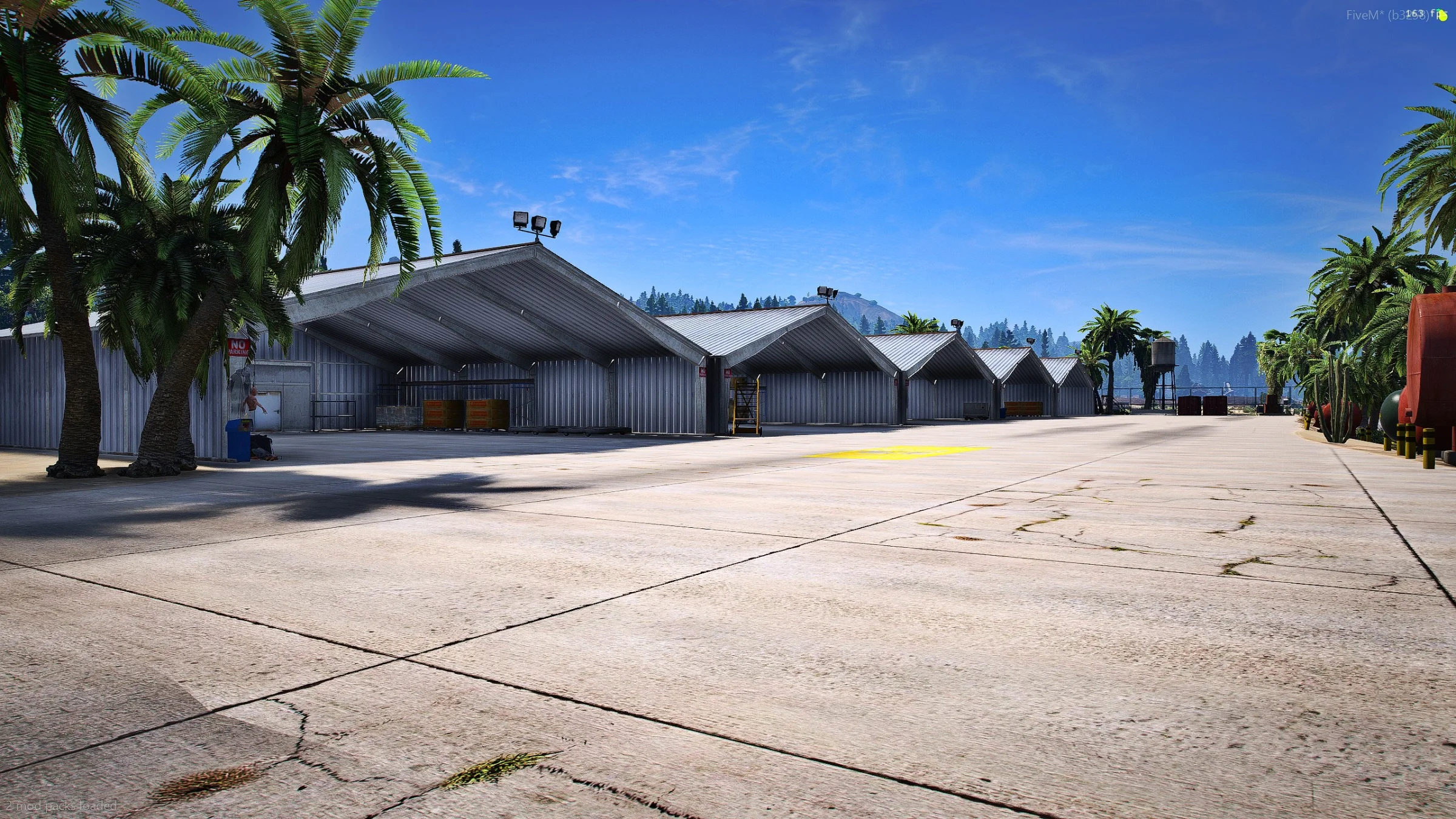 Hangars und Stellplätze auf dem Broschington-Gelände
